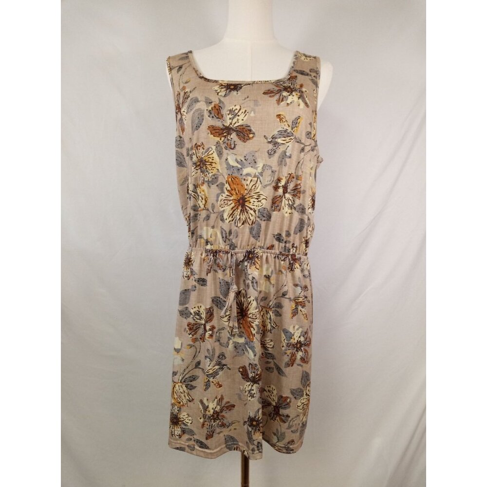 NWOT Shein Women's Tan Floral Print Tank Top Mini Dress Size XL (12)
